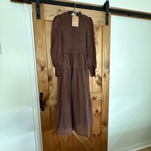 Elegant Brown Maxi Dress